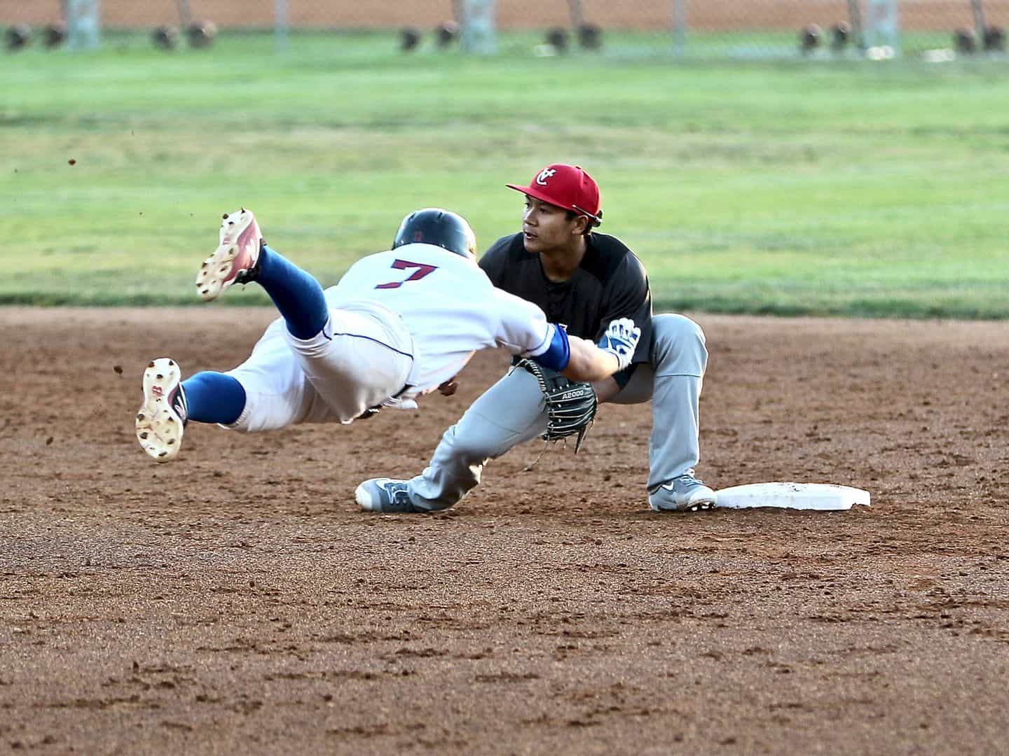 Player diving into base