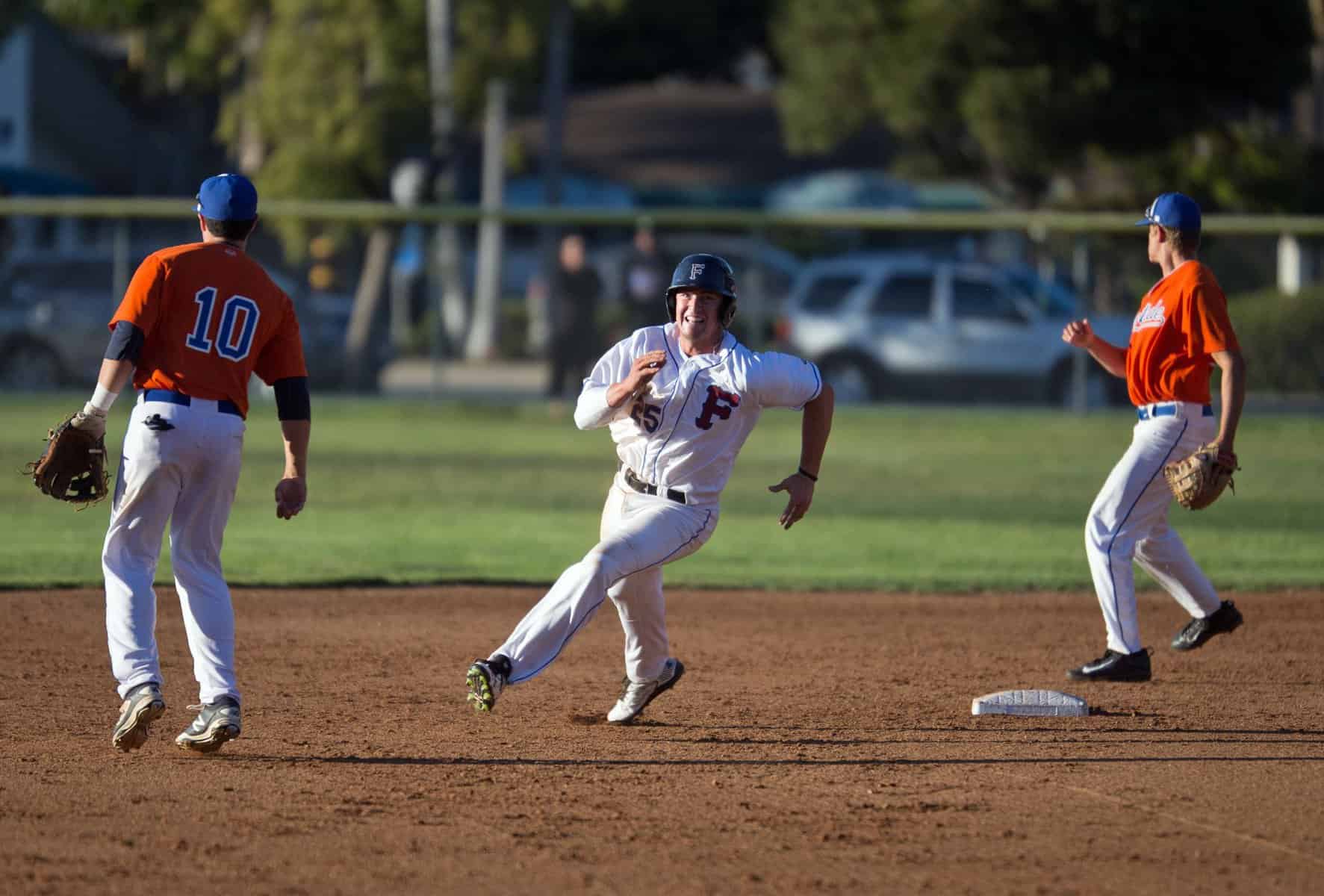 Player running bases